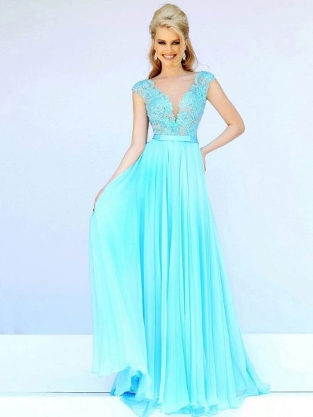 Evening dress turquoise
