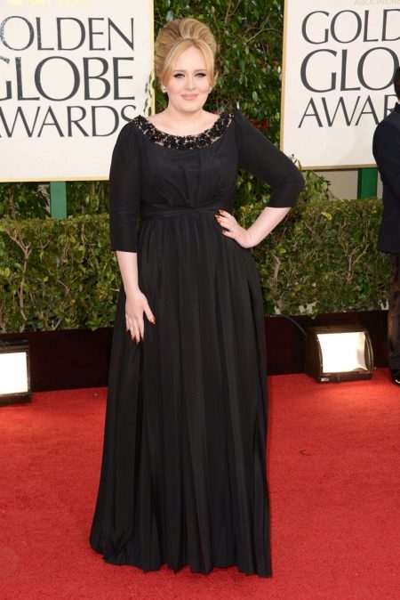 Long evening dress for full black