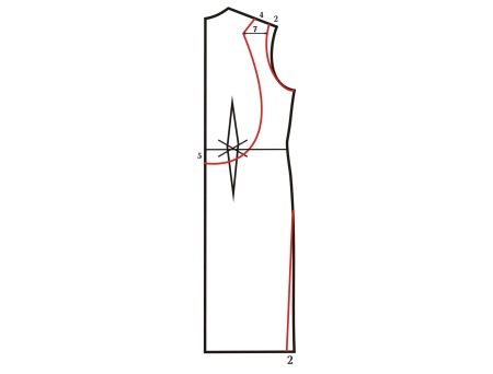 Pattern of the front of the wedding dress