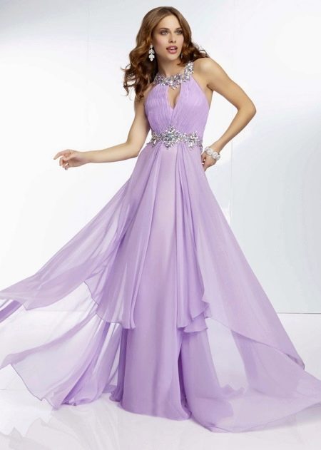 Straight evening lilac dress