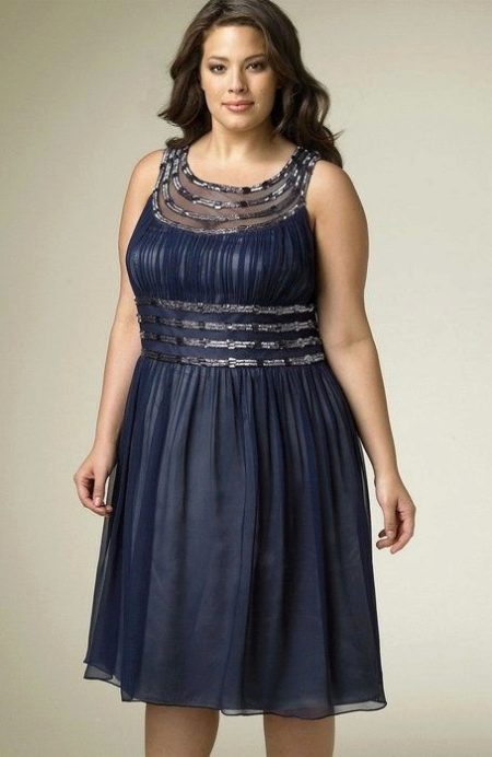 Greek style short evening dress for plump