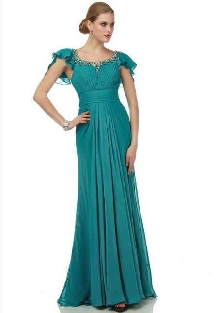Empire turquoise dress for mother of the groom