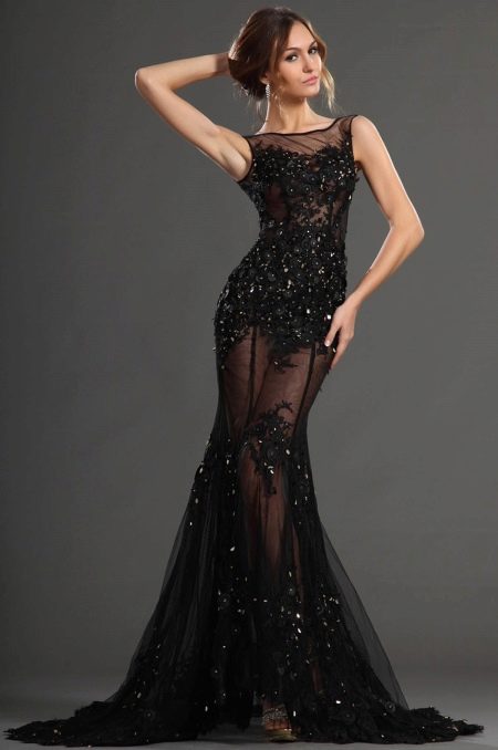 Evening dress mermaid black