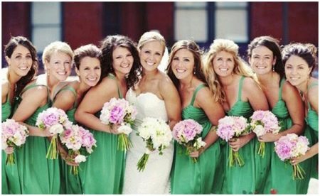 Green bridesmaid dress