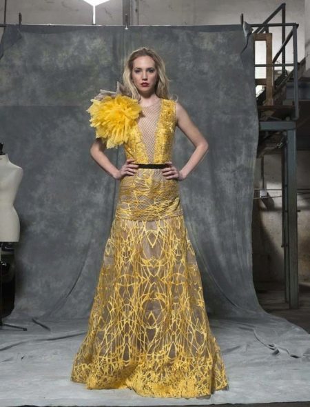 Nude Illusion Evening Dress