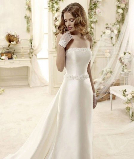 Puffy satin wedding dress