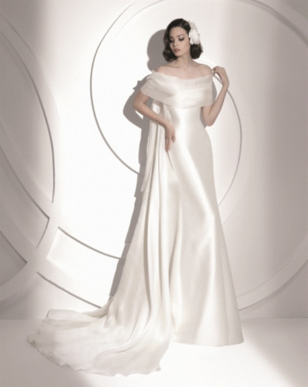 Straight satin wedding dress