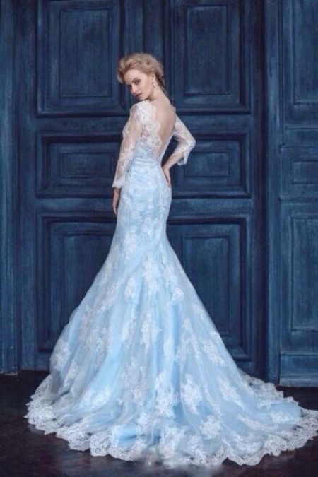 Color lace wedding dress