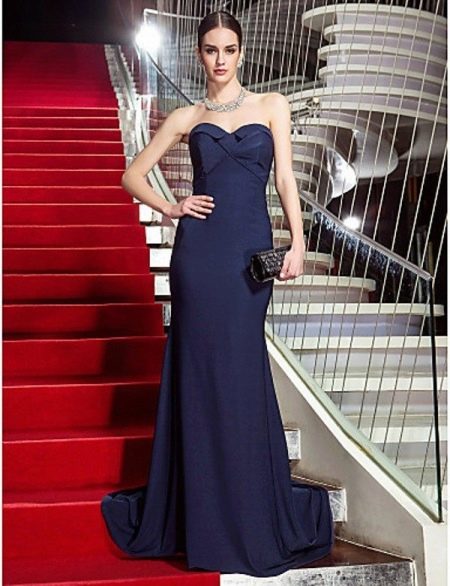 Expensive evening dress blue