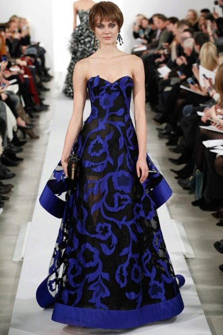 Blue and Black Evening Dress