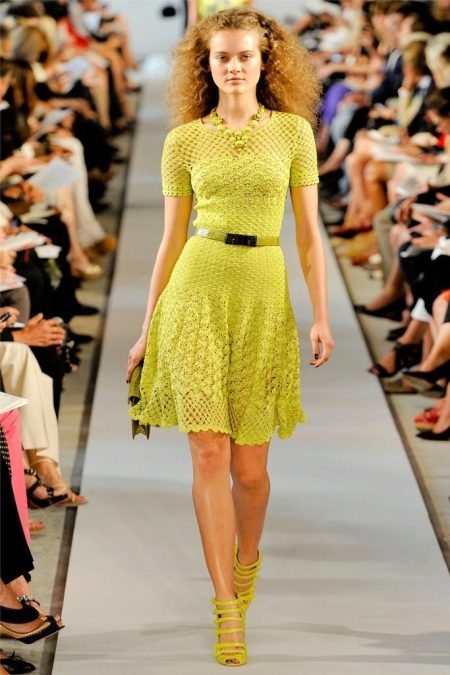 Simple crochet evening dress