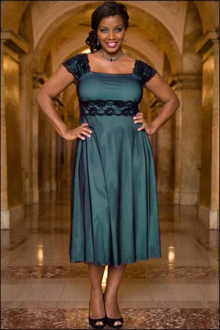 Evening dress with lace for the fat wedding