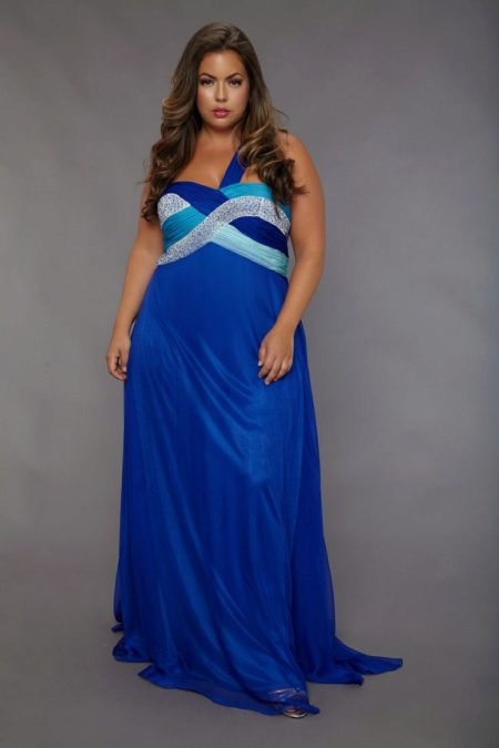 Summer blue wedding dress for the full