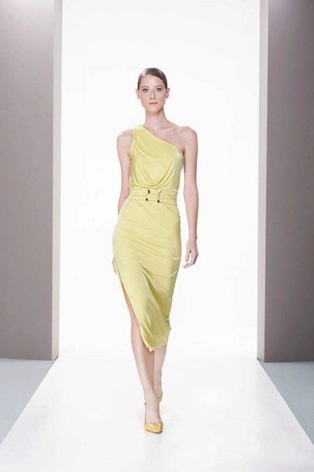 Asymmetrical summer midi dress