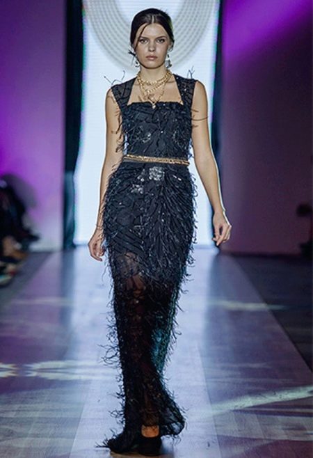 Straight evening dress from collection Privee 2014 black