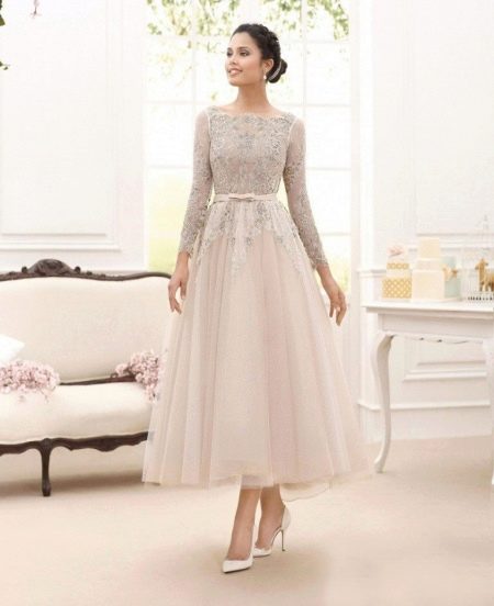 Retro midi wedding dress