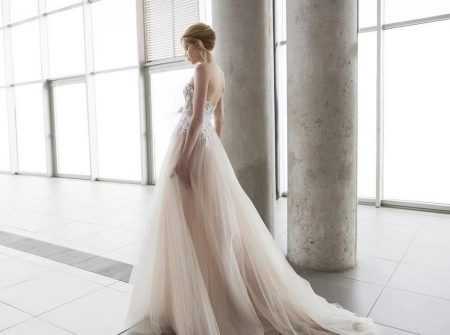 Wedding dress with beige ivory shade