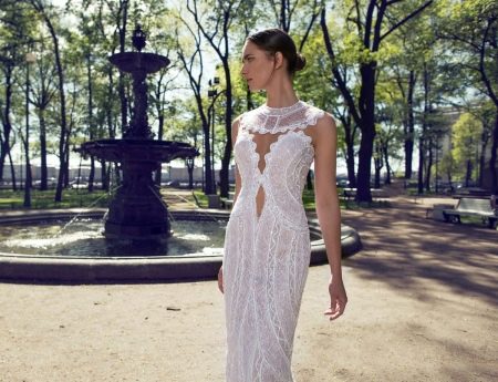 Lush wedding dress with a deep neckline