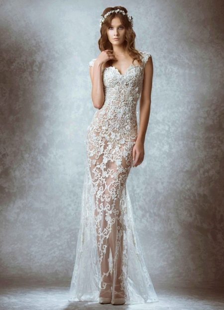 Zuhair Murad 2015 반투명 웨딩 드레스