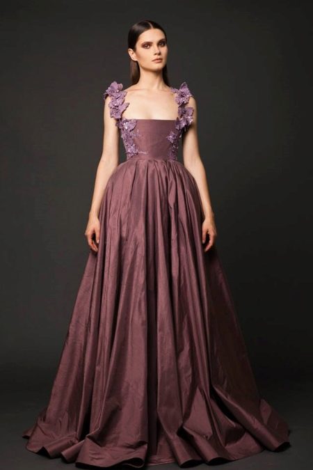 Wine evening dress