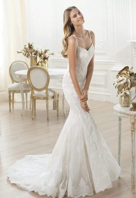 Mermaid wedding dress with lace