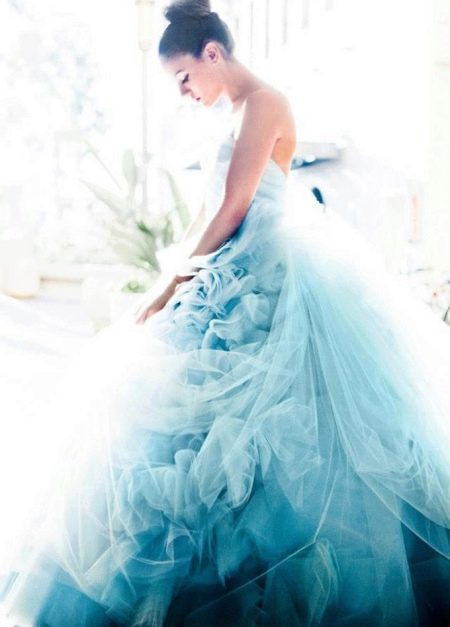 Blue gradient wedding dress