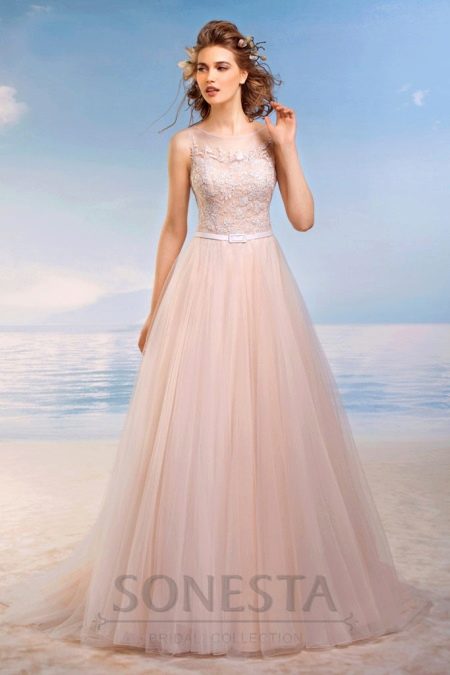 Colored a-line wedding dress