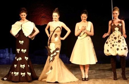 Options for evening dresses made of chocolate