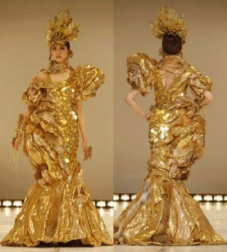 Gold wedding dress