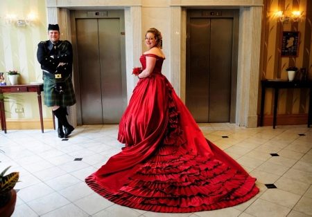 Red wedding dress for the full
