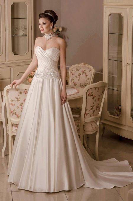 Draped A-Line Wedding Dress