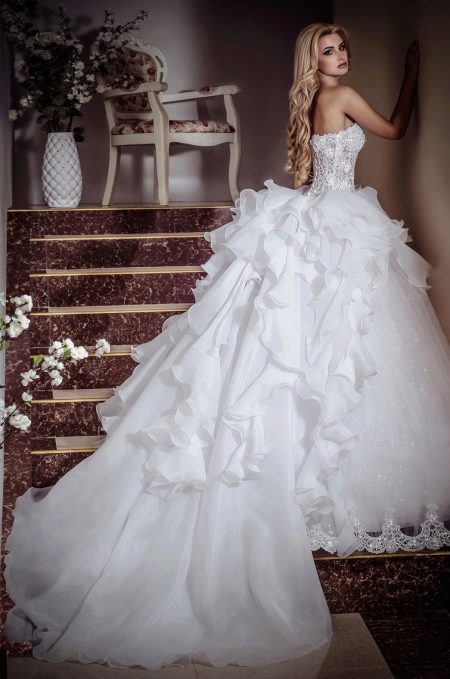 Lush wedding dress with a train