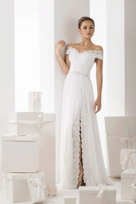 Slit wedding dress