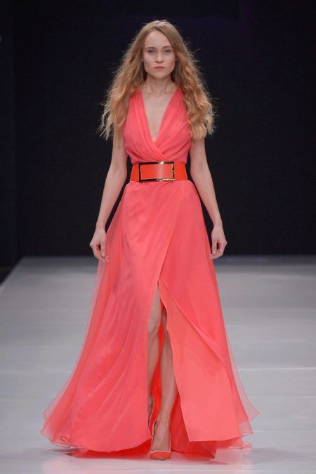 Evening dress with wrap