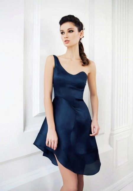 Blue silk dress