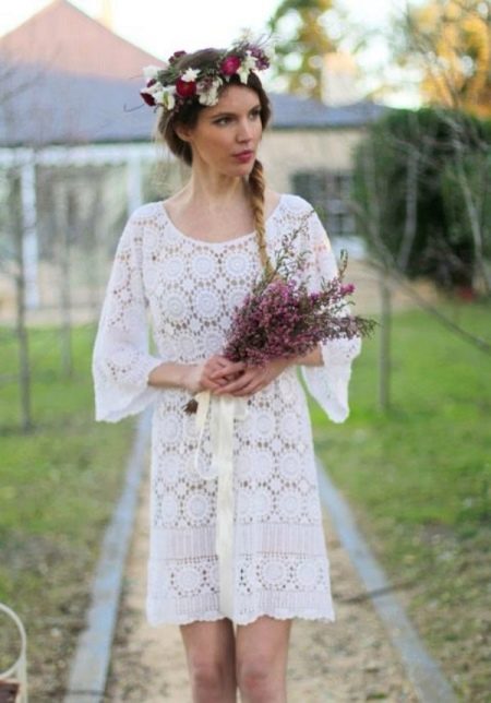 Crochet short crochet wedding dress