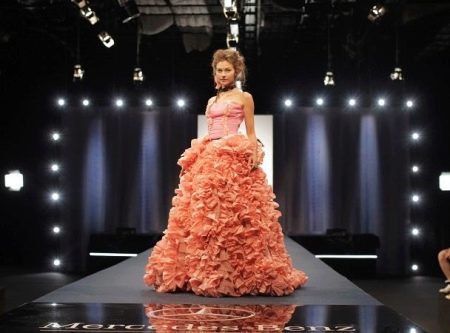 Evening dress made of toilet paper