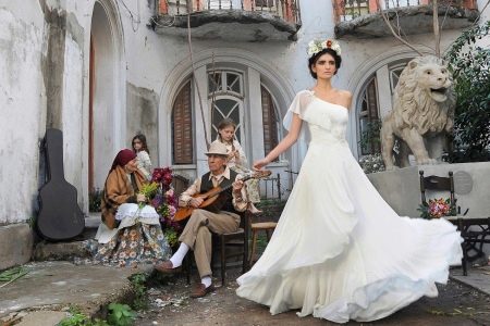 A-line wedding dress with petticoat