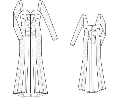 Floor-length evening dress sketch