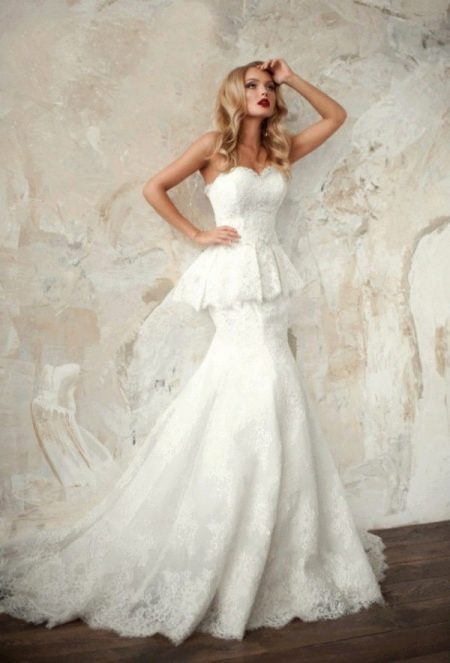Wedding dress by Ange Etoiles mermaid with peplum