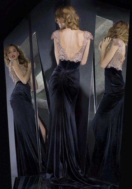 Open back velvet dress