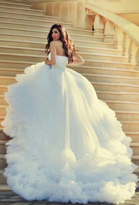 White lush wedding dress