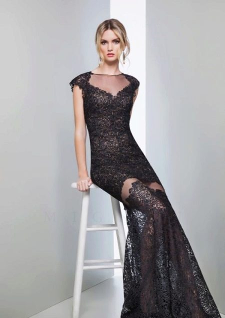 Black lace evening dress from Mignon