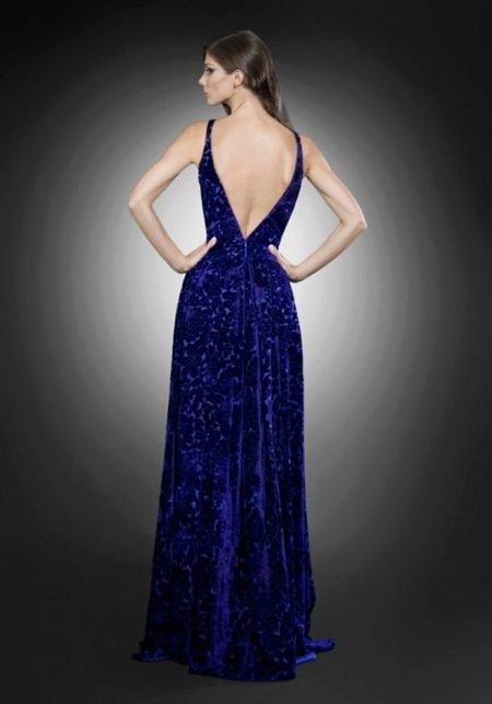 Triangle back in a floor-length evening dress
