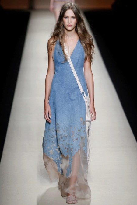 Denim sundress to the floor