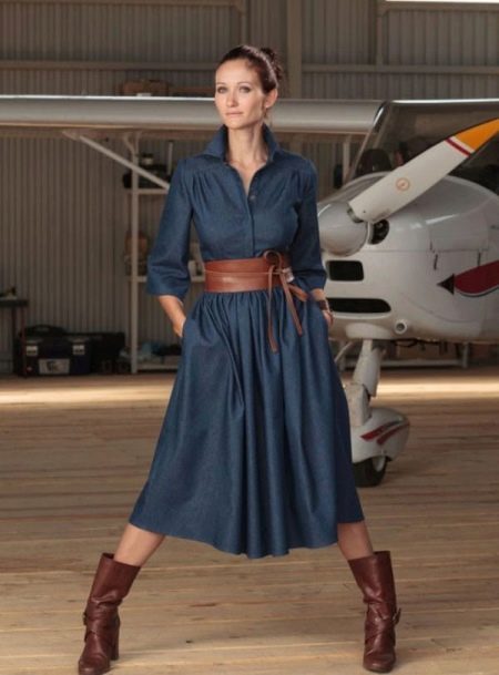 Denim dress for formal occasions