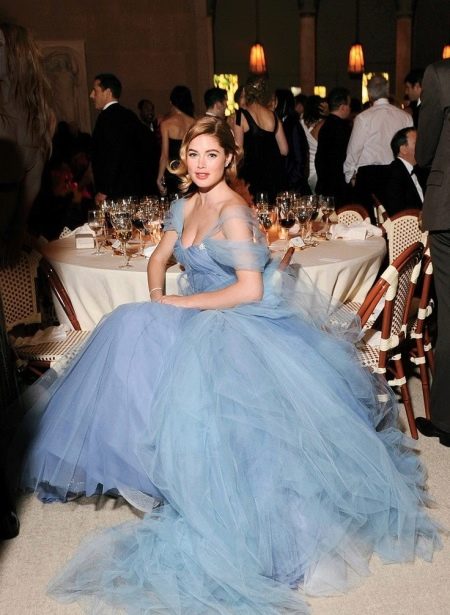 Long blue evening dress
