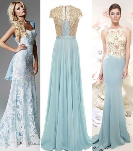 Blue dresses with gold