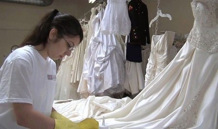 Wedding dress cleaning process