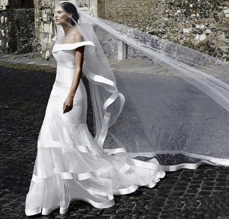 Wedding dress by alessandro angelozzi with a veil